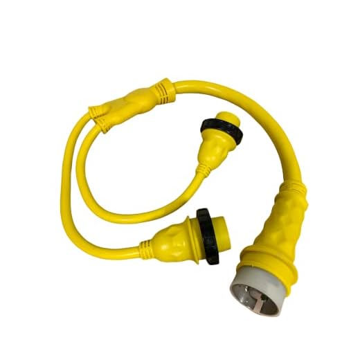 Amp Up Marine & RV Cords 125/250v 50 amp Male x (2) 30a Female Marine Y Splitter Boat Shore Power Adapter - 21523