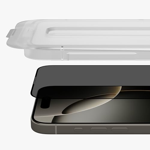 Image of CASEGEAR Privacy Screen Protector Compatible With iPhone 16 Pro Max Anti Spy Tempered Glass | Curved Edges | Case Friendly | Easy Installation Kit | Pack Of 2