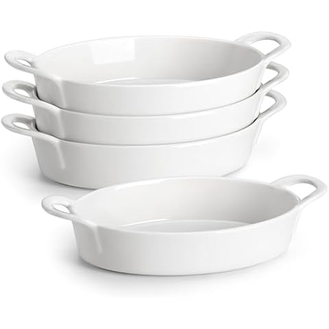 MALACASA Oval Ceramic Baking Dish Set Cover