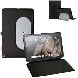 Penoval Google Pixel Tablet Case 11 inch (2023), Silicone Cover Case, Adjustable Viewing Angle, Easy Carry-on, Protective Cover Compatible with Charging Speaker Dock (Black)