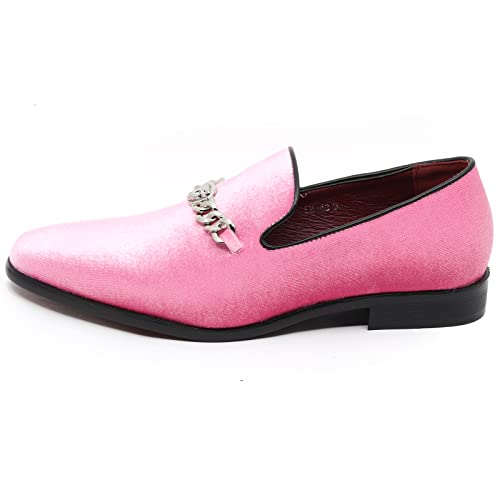 Men's Vintage Velvet Designer Classic Smoking Dress Tuxedo Loafers Slip On Shoes SM-432