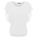 Produktbild Zeagoo Damen Sommer Casual Loose Fit Kurzarm Fledermaus Batwing T-Shirt Shirt Chiffon Top Bluse, EU 38(Herstellergröße:M), Weiß