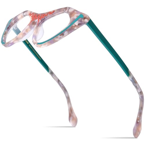 Image of HEPIDEM Multicolor Acetate Glasses Frame Women Cat Eye Eyeglasses Men Optical Spectacles 9291