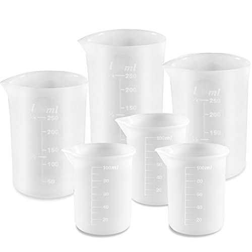 Coopay vaso medidor de silicona 250 ml y 100 ml, pack 6 miniatura 1