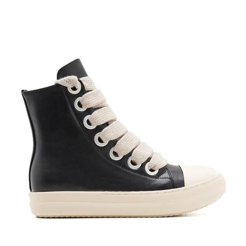 Womens High Top Sneakers Jumbo Lace-up Platform Comfort Trainers Thick Soles Walking Casual Shoes2