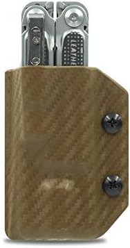 Clip & Carry Kydex Multitool Sheath for LEATHERMAN Free P2 - Made in USA (Multi-Tool not Included) EDC Multi Tool Holder Holster Cover (Carbon Fiber Brown)
