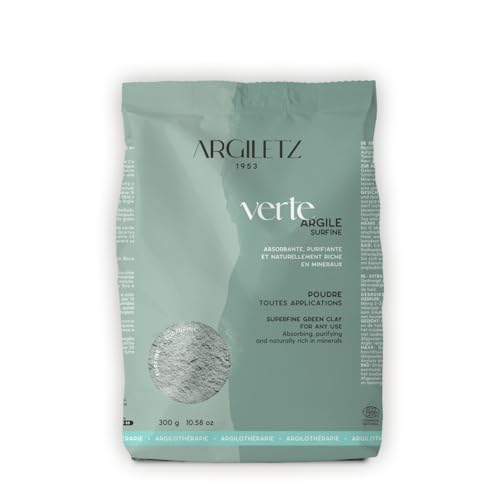 Arcilia Argiletz – Arcilla verde – Polvo Surfine – Bolsa de 300 g + 1 minimáscara de 30 g gratis