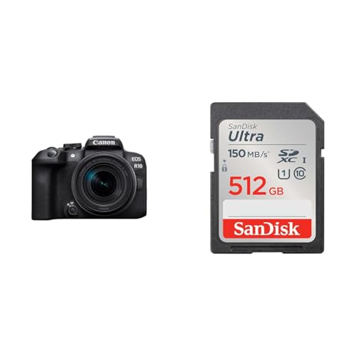 Canon ~[XJ EOS R10 YLbg(RF-S18-150)ubN/APS-C/EOSR10-18150ISSTMLK + y TfBXN Ki z SanDisk SDJ[h 512GB SDXC Class10 UHS-