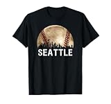 Seattle Skyline City Vintage Baseball Lover T-Shirt