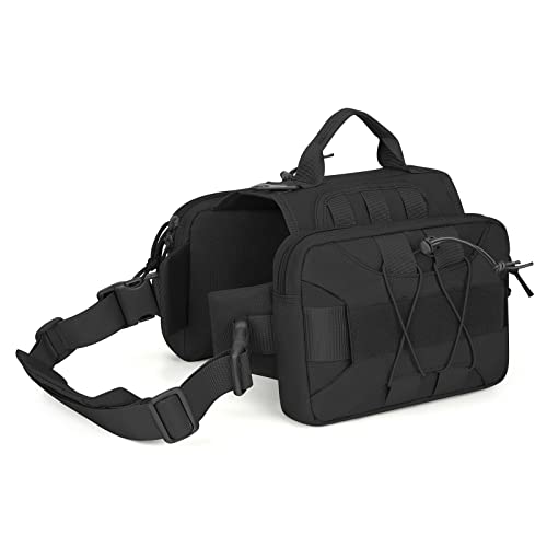 Huntvp Mochila Táctica para Perros 1000D Arnés para Perros con Grandes Bolsillos Alforja Ajustable...