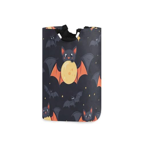 Jihqo Laundry Hamper Basket Cute Halloween Bats Collapsible Nursery Storage Bin Waterproof Clothing Baskets for Home Bedroom Bathroom Washing Room