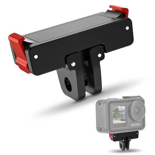 Qanuxy OSMO ACTION 4/3/2/DJI OSMO 360 / OSMO Action 5 Pro �A�A�N�V�����J�����A�N�Z�T���[�Ƃ̈��肵���݊����̂��߂̃f���A���N���[���b�N�t���y�ʃJ�����A�_�v�^�[�̂��߂̐܂�ւ��\�ȃN�C�b�N�����[�X��