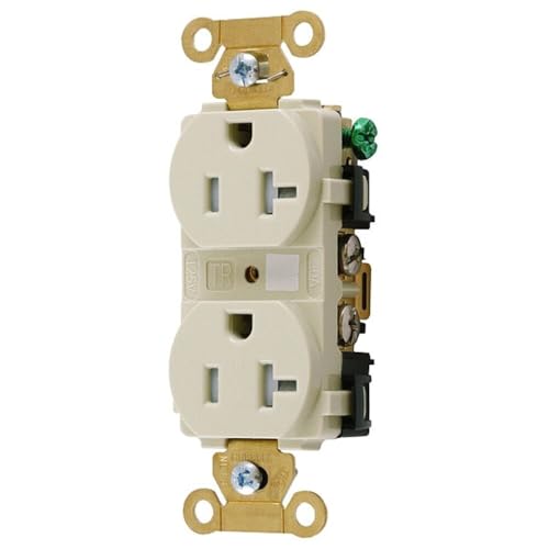 Hubbell HBL5262IG Industrial Grade Duplex Outlet, Ivory