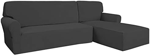 Easy-Going Stretch Sofa Slipcover 2 Pieces L-Shaped Sofa Cover Sectional Couch Cover for Living Room Jacquard Fabric Chaise Cover with Elastic Bottom for Dogs Kids (Small,Dark Gray) Easy-Going Stretch Sofa Slipcover 2 Pieces L-Shaped Sofa Cover Sectional Couch Cover for Living Room Jacquard Fabric Chaise Cover with Elastic Bottom for Dogs Kids (Small,Dark Gray)
