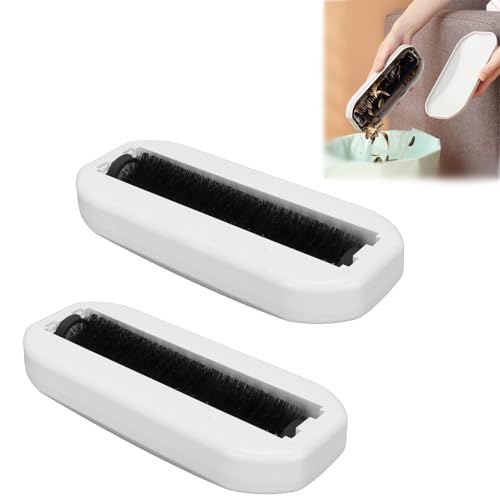 Multi-Functional Table Crumb Sweeper, Soft Bristles Debris Collector for Table, Mat, Bed Sheets, Sofas, Clothes Cleaning Brush (2, White)