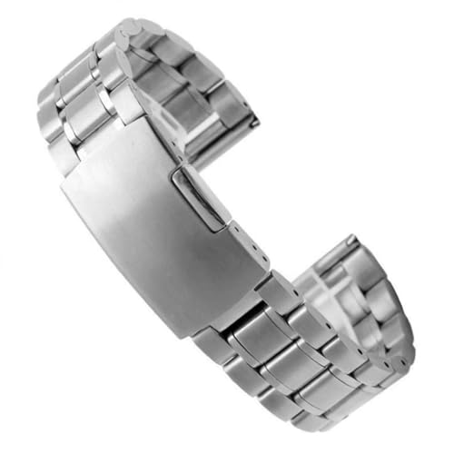 Bracelet de montre en acier inoxydable solide unisexe avec fermoir pliant robuste