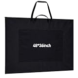 Shinylin 48x36 Inch Large Art Portfolio Bag with Nylon Shoulder Strap, Lightweight Waterproof Art Portfolio Case, Black Carrying Storage Case for Artwork, Poster, Sketching and Drawing