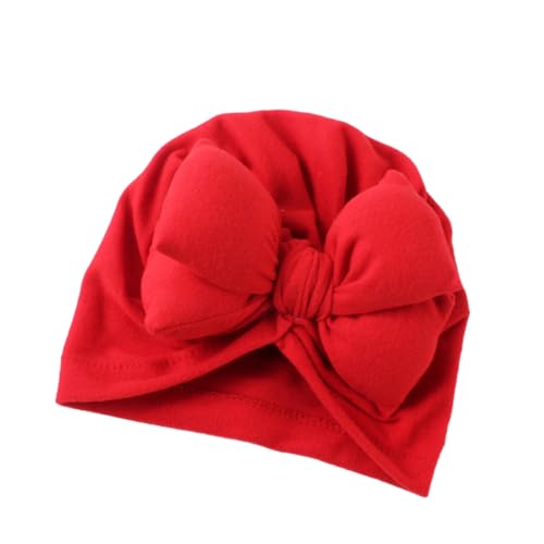 UPKOCH Newborn Bowknot Hat Adorable Photo Prop for Boy Girl Cap Fashion Headdress for Girl Red