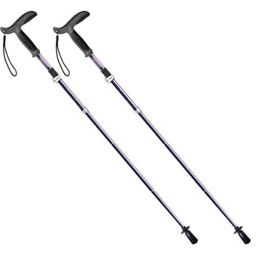 Foldable Walking Sticks for Seniors, Shock Absorbing Trekking Poles, with Wrist Strap + Locking System, Durable Carbon Fiber Pole Body