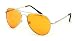 VW Eyewear - Colorful Silver Metal Aviator With Color Lens Sunglasses (Orange lens)