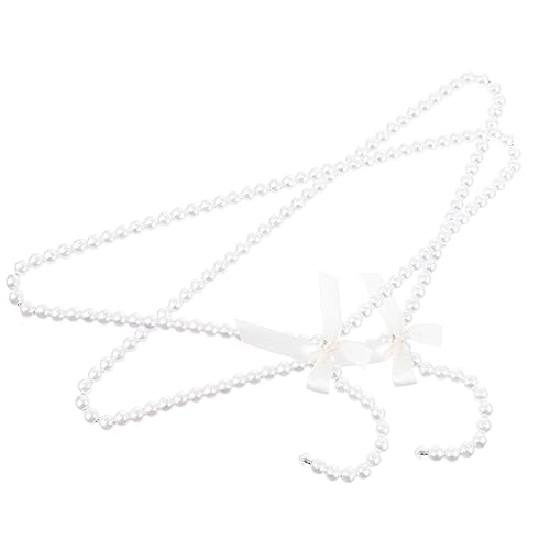 Levemolo 2pcs Pearl Hanger Heavy Duty Clothes Rack Coat Hangers Shirt Hanger Decorative Clothes Hangers Clothes Hanging Rack Closet Hangers Dress Hanger Towel Hanger Pant Plastic White