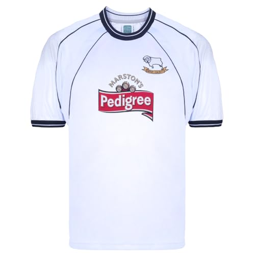 Score Draw Derby County 2002 Retro Football Shirt White XXX-Large Polyester