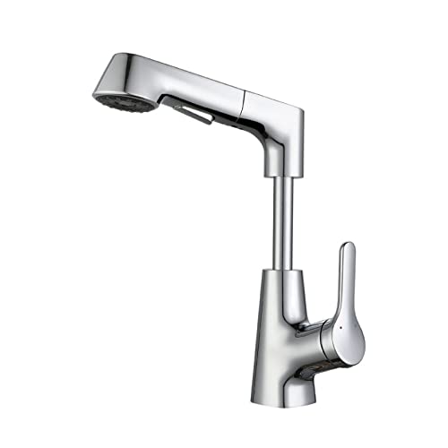Robinet de salle de bain avec douchette amovible ISCBAFYX mitigeur lavabo pour laver les cheveux