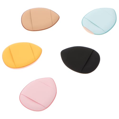 HEALLILY Juego de 5 Esponjas de Maquillaje Pequeñas para Polvos Sueltos, Cojín Cosmético Lavable Correa, Material Poliuretano Hidrofílico para Maquillaje Facial Color Color Aleatorio