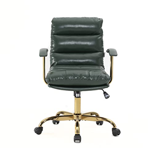 Leisuremod Regina Modern Padded Leather Adjustable Executive Office Chair With Tilt & 360 Degree Swivel, Pine Green #TOP3