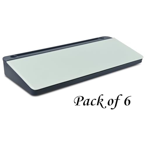 Image of ALKOSIGN Desktop Whiteboard (BLUE) + (1 Marker and 1 Duster) (PACK OF 6) Compartment Stationery Storage with Notepad, Multi-Function Storage Box, Desk Organizer, Glass Writing board Cover