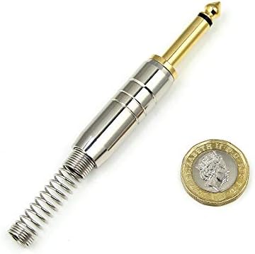 RHINORO (4 pcs a bag) Premium 6.35mm 1/4 inch Full-Metal Mono Jack Plug & Strain Relief Guitar Speaker Instrument Solder Soldering Phone End Terminal