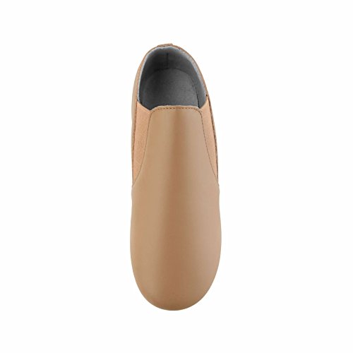 Dynadans Jazz Shoe Leather Slip On With Elastics (Big Kid/Little Kid/Toddler) 2M Little Kid Brown #TOP5