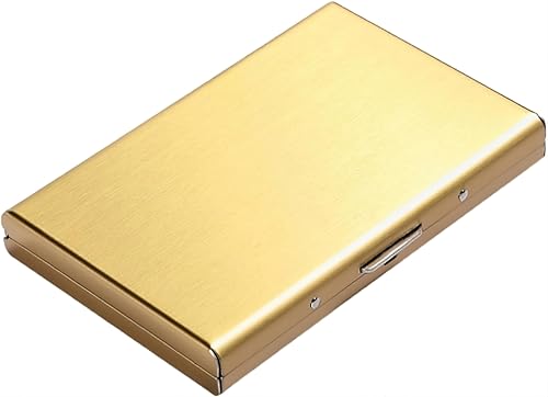 Metal Card Holder Wallet,Ultra Thin Stainless Steel Metal Wallets RFID Blocking Credit Card Wallet Holder for Men & Women (Gold)