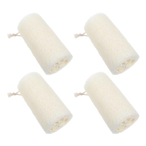 TOGEVAL 4 piezas Pack Esponjas Naturales de Luffa para Baño y Ducha Esponjas Exfoliantes Suaves para Cuerpo Multifuncionales para Cuidado Personal y Limpieza Doméstica