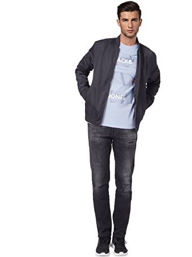 Image of JACK & JONES Men's Placement Print Slim Fit Round Neck T-Shirt