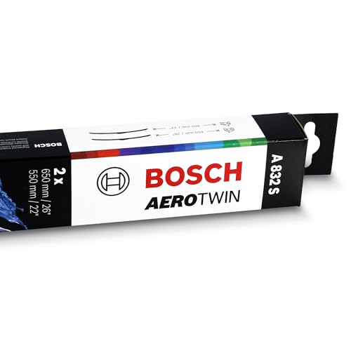 Image of BOSCH 3397014832 AeroTwin Wiper Blade Combo Pack - Set of 2 (26 inch & 22 inch) | Driver and Passenger Side Original Equipment Replacement Blades
