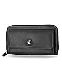 Nautica Bulk Cargo Womens RFID Wallet Clutch Zip Around Organizer (Black)