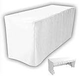 4LESS 4' Fitted Tablecloth Table Cover Trade Show Event Open Back Side - 3 Sided White