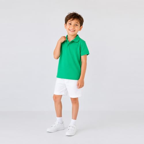 Image of Mud Kingdom Boys Polo Shirt Short Sleeve School Uniform Pique Polo Summer