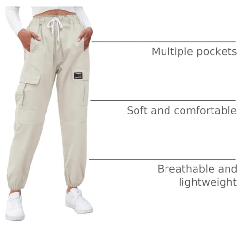Image of SANGTREE Girls & Womens Drawstring Cargo Jogger Pants,3 Years - Women 3XL