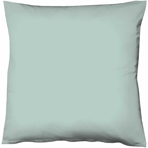 fleuresse Mako-Satin-Kissenbezug Uni Colours Aqua 6078 Größe 40 x 40 cm