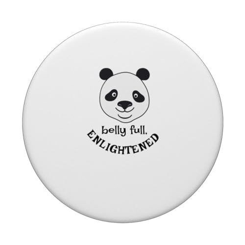 Happy Panda Belly Full Enlightenment Foodie PopSockets Swappable PopGrip, Black - Image 3