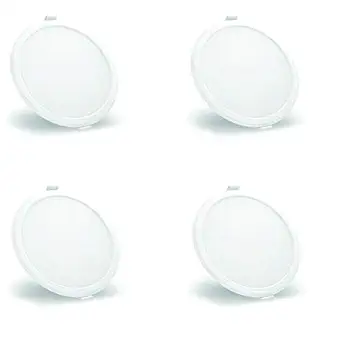 SCAPTER 12 WATT PC Body False Ceiling LED RECESSED Panel Light with 5 INCH Cutting Size, IP 20 Rating Indoor USE, DUST Proof, HPF Driver & 2 Year Warranty (Cool WHITE-6500K, Round-Pack of 04)