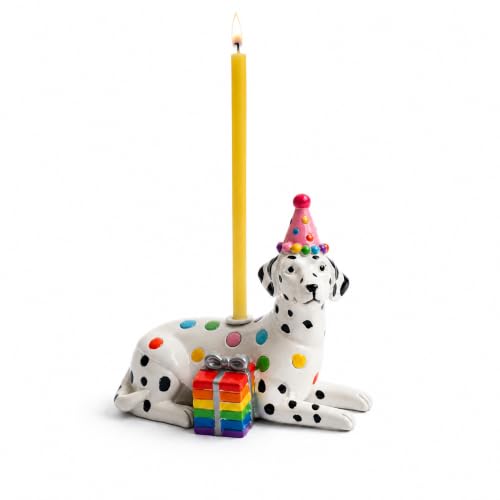 DYOTHiK Dog Cake Candle Holders with 2pcs Birthday Candle