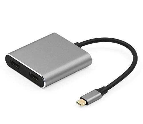 MyCableMart USB 3 Type C Male to 2X HDMI Video Out 4K, Split or Extend Displays Adapter