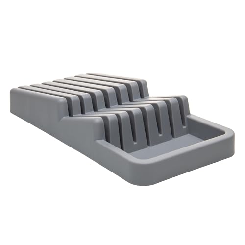 LYOR - Organizador de Gavetas para Facas 28cm x 13cm x 4,5cm Cinza Plástico