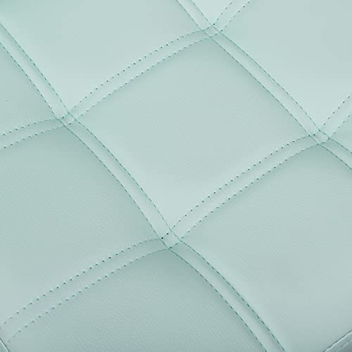 Modern Square Pu Leather Adjustable Bar Stools With Back,Set Of 2,Counter Height Swivel Stool By Leopard (Mint Green) #TOP6