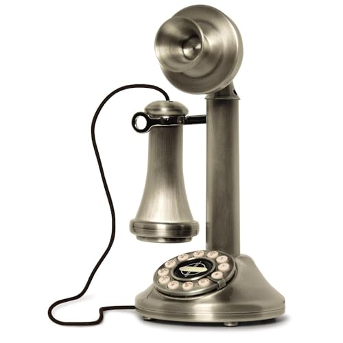 Crosley CR64-BC Candlestick Phone with Push Button Technology, Brushed Chrome