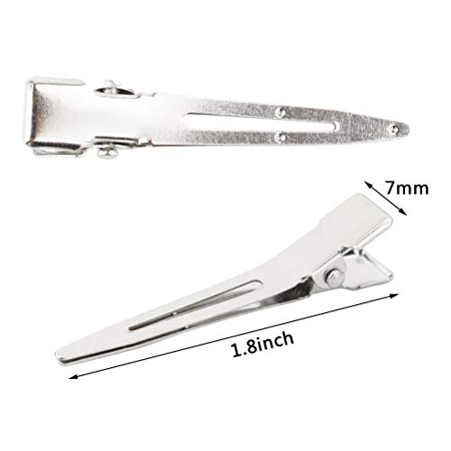 50 Pcs Alligator Curl Clips, Bantoye 1.8 Inch Single Prong Clips Hair Accessories For Hair Styling, Hair Coloring, Silver #TOP1