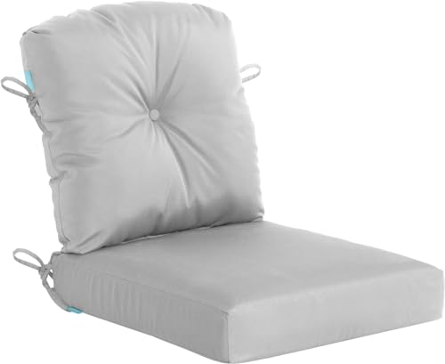 Image of QILLOWAY Outdoor Chair Cushion Set with Strings,Replacement Outdoor Cushions for Patio Furniture.(Light Grey)